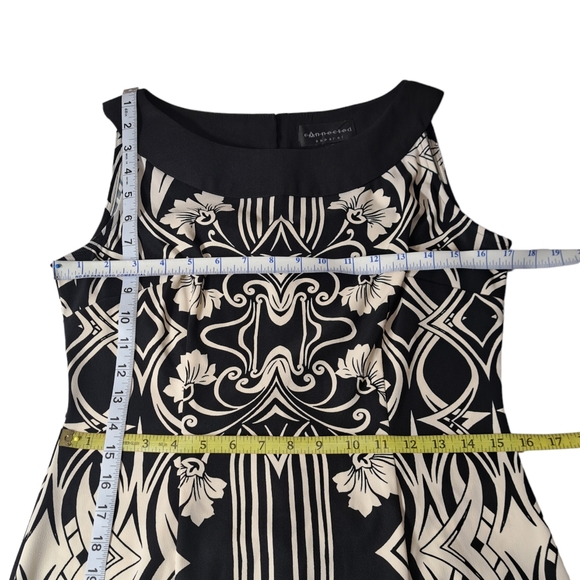 Connected Apparel Pencil Cream & Black Women's Sleeveless Dress 10 - Picture 10 of 14